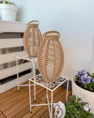 Set of 2 Solar Powered Lanterns SHANGANI 40 cm Natural_1065823