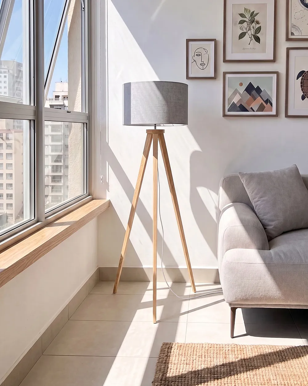 Floor Lamp NITRA Oak Wood Grey_1154786