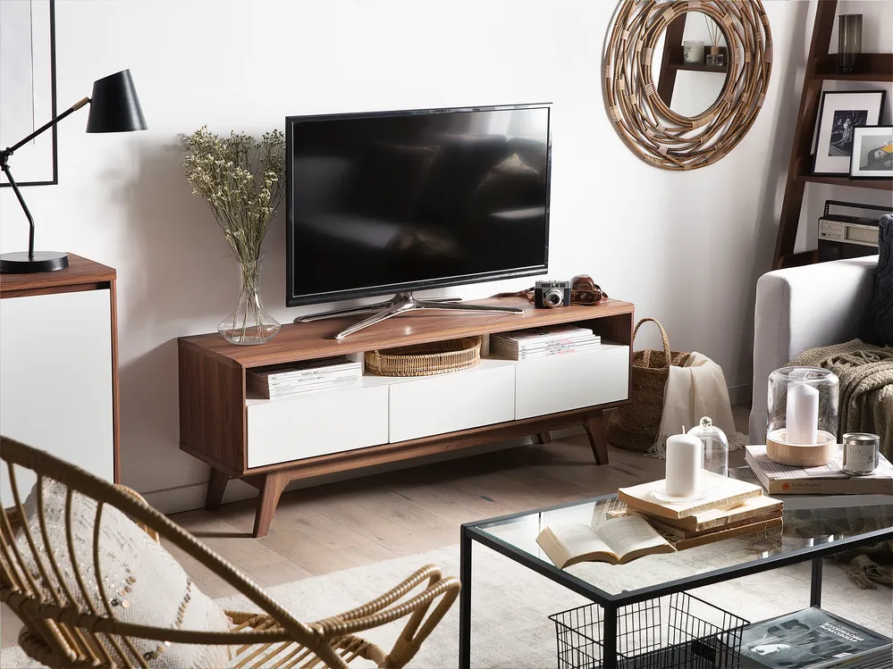 TV Stand SYRACUSE Brown/ White