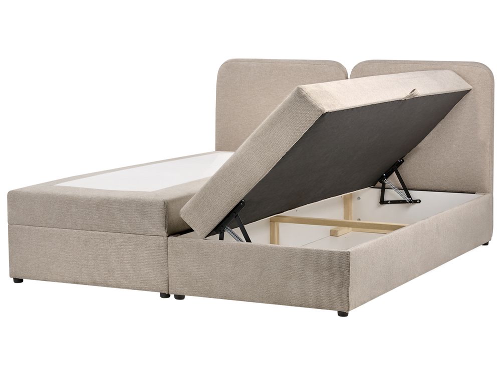 Divan Bed with Storage CHANCELLOR Fabric Taupe 180 x 200 cm (EU Super King)