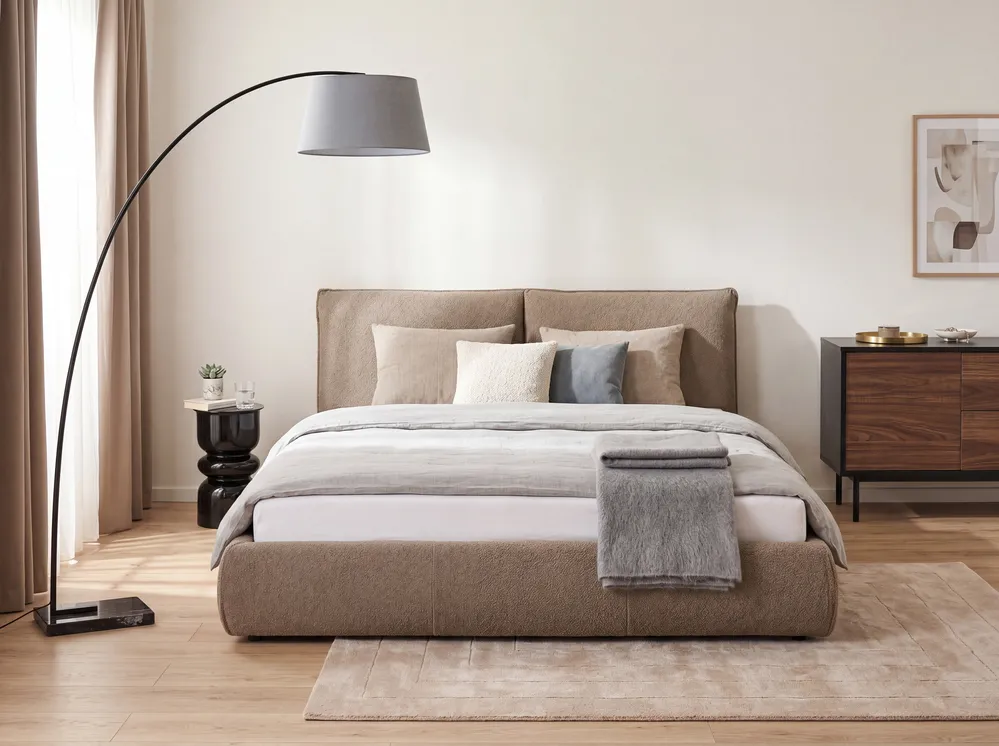 Bed Boucle VINAY 180 x 200 cm (EU Super King) Brown