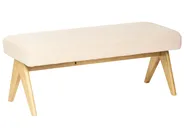 Upholstered Bench TAMRE Boucle Off-White/ Light Brown_985177
