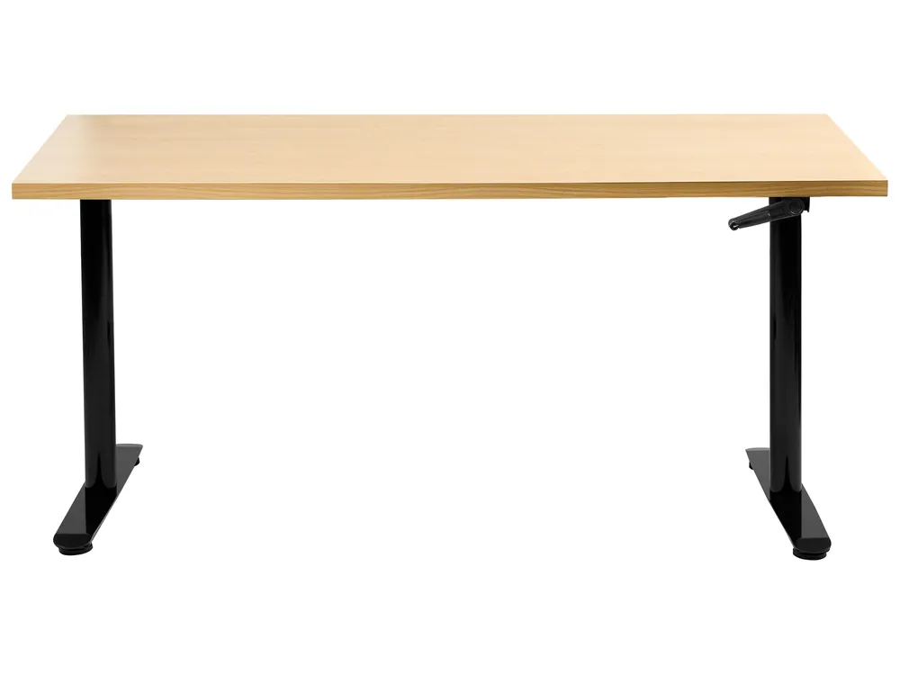 Työpöytä säädettävä DESTINAS 160 cm 72 cm Musta/vaaleanruskea_1000625
