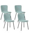 Set of 4 Dining Chairs CALDWELL Fabric Mint Green