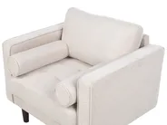 Living Room Set 6 Seater NURMO Fabric Light Beige_896197