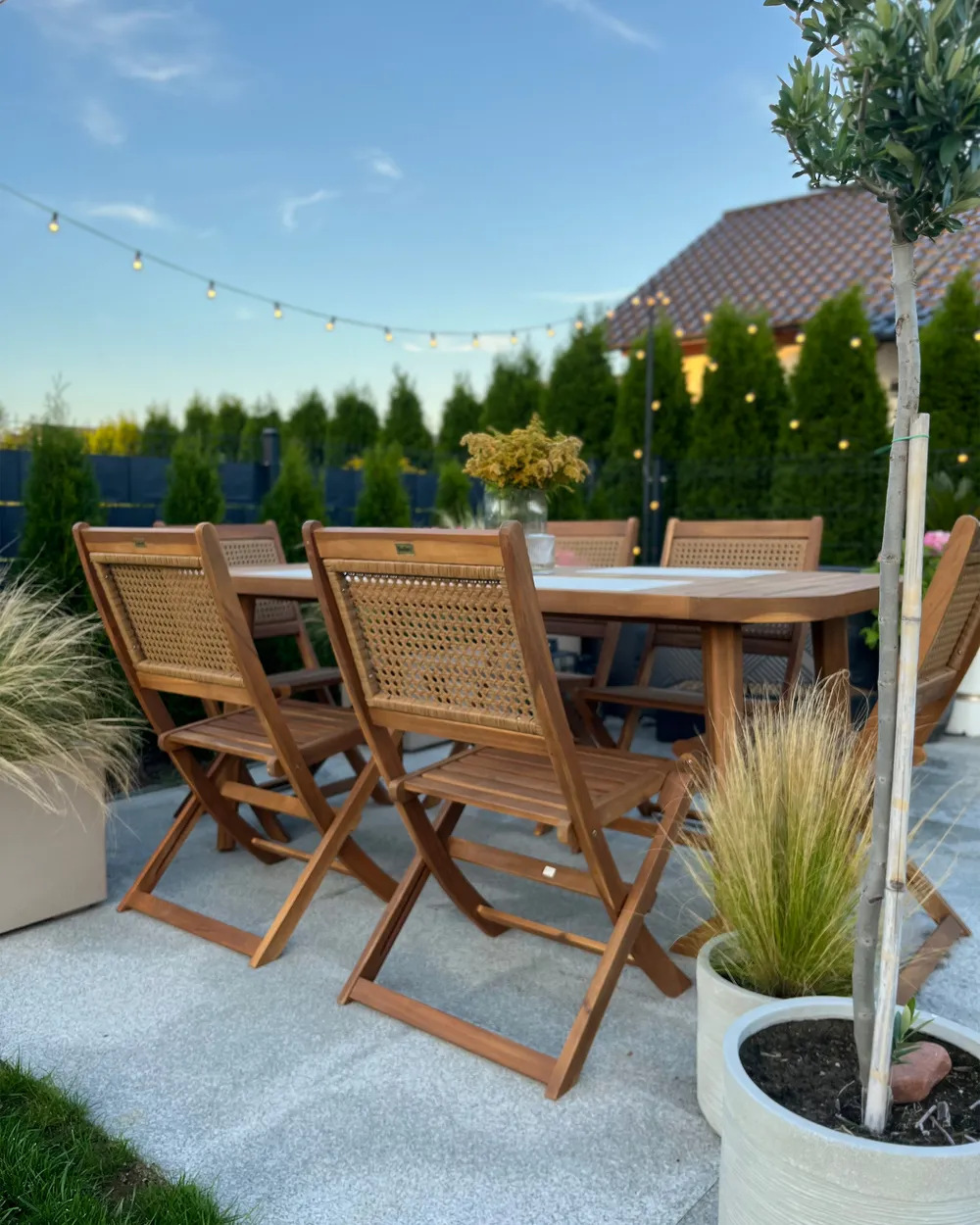 Garden Dining Set 6 Seater PARAGGI Certified Acacia Wood Natural_946492