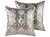 Set med 2 prydnadskuddar CASSIA 45 x 45 cm Grå Geometriskt tryck