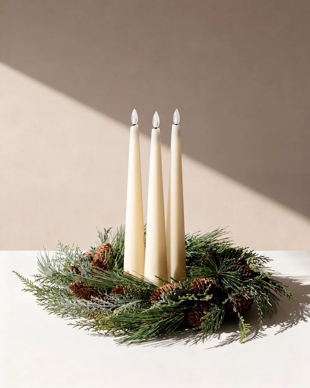 Set of 6 LED Candles AURUM 28 cm Off-White