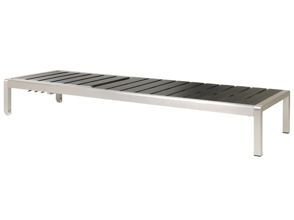Sun Lounger NARDO Reclining Metal Black/ Silver_862926