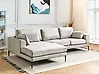 Corner Sofa FLAM Velvet Grey Right Hand