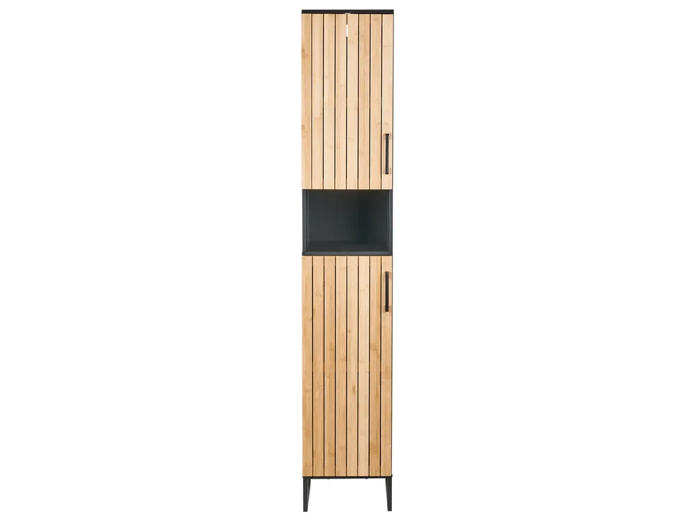 Bathroom Cabinet MISCANTI Bamboo Wood 30 cm Light Brown_1014117