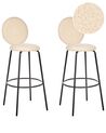 Set of 2 Bar Chairs EMERY Boucle Light Beige