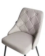Set of 2 Dining Chairs VALERIE Faux Leather Light Grey_712762