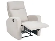 Manual Recliner Living Room Set 3 Seater VERDAL Velvet Beige_1081155