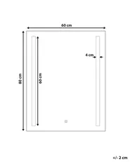 LED Bathroom Mirror MARTINET 60 cm 80 cm Silver_757832