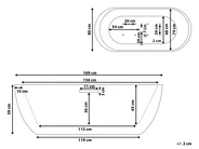 Freestanding Hot Tub with LED NEVIS 1700 x 800 mm White_798692