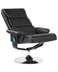 Massage Chair LEGEND with Footstool Faux Leather Black_963883
