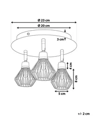 Spotlampe med 3 lys VOLGA Justerbar Metall Svart_799864