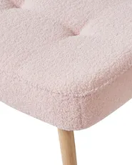 Wingback Chair VEJLE with Footstool Boucle Pastel Pink_966603