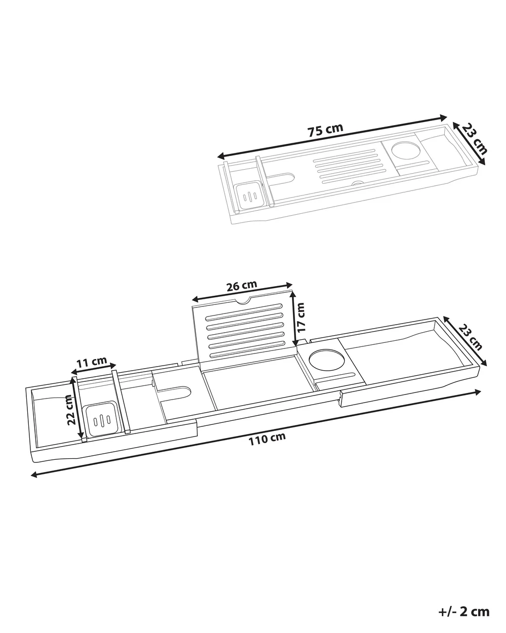 Bathroom Tray LOWES Bamboo Light Brown_926882