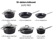 Kokkärlsset med 10 delar ELITE PRO Svart_992883