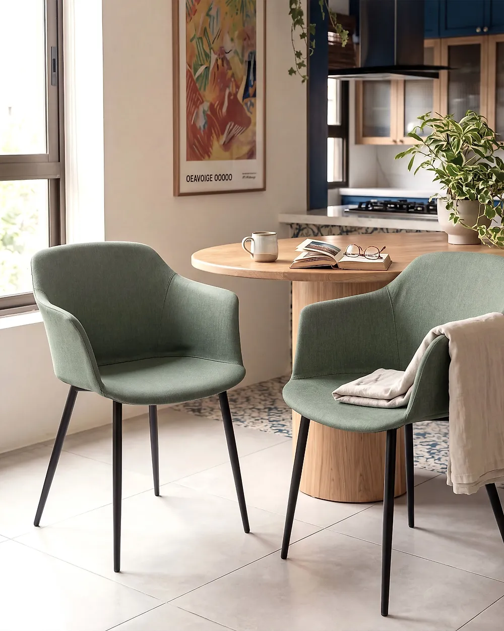 Set med 2 matstolar ELIM Mörkgrön_1174653