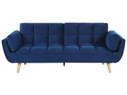 Sofa Bed 3 Seater ASBY Velvet Navy Blue_788072