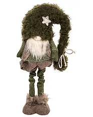 Sett med 2 juledekorasjoner PORRAS 44-57/57-70 cm Nisse Brun/grønn_1174996