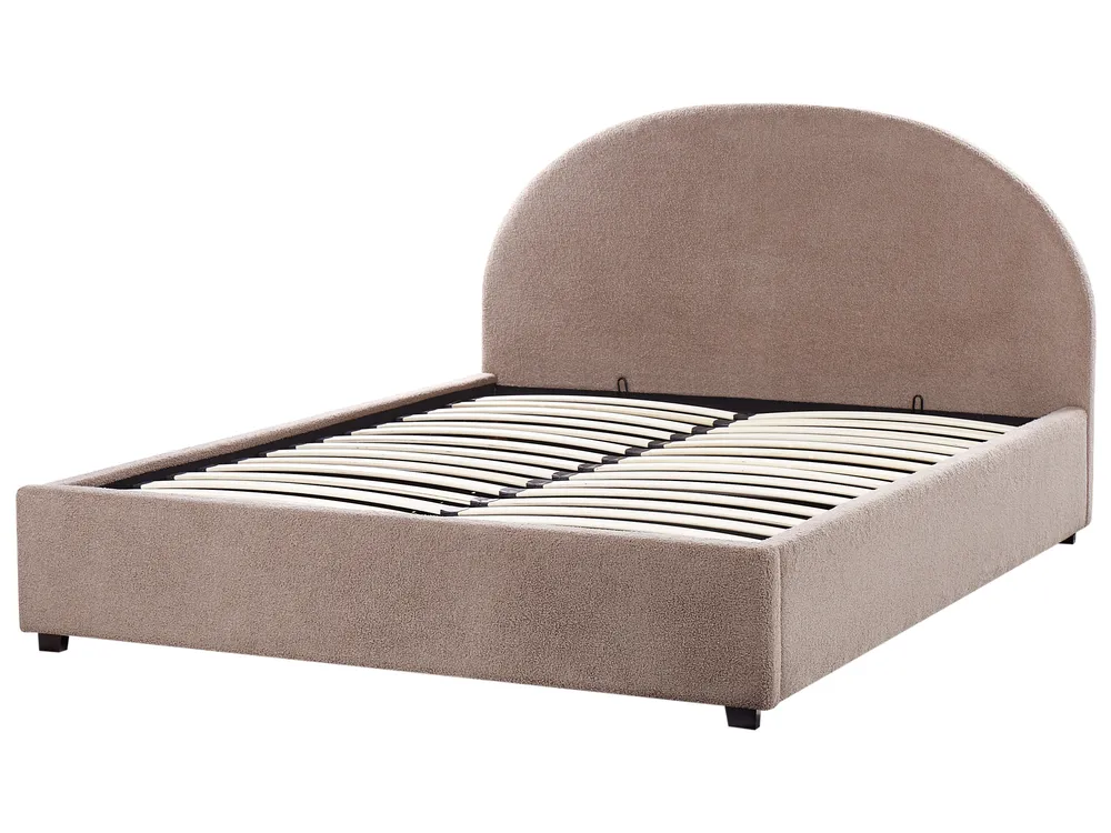 Ottoman Bed VAUCLUSE Boucle Taupe 160 x 200 cm (EU King Size)_951936