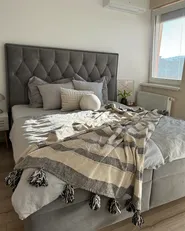 Blanket CAYIR Cotton 130 x 170 cm Beige_1050558