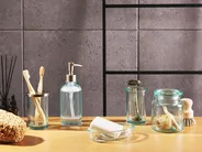 Set med badrumstillbehör i 5 delar AMARGA Glas Grön_825209