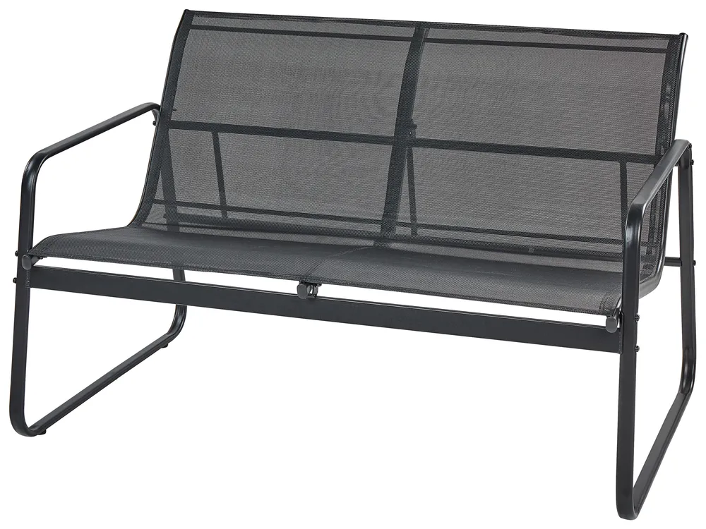Garden Lounge Set with Table 4 Seater BARREA Metal Black_921821