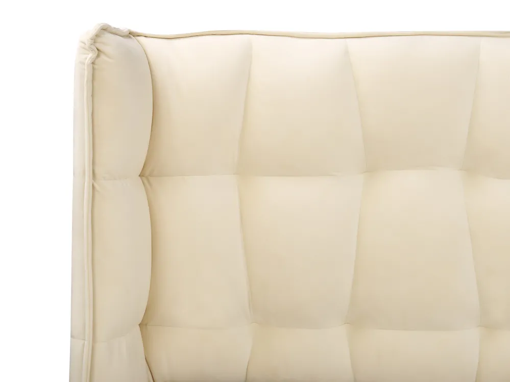 Sänky sametti SENLIS 160 x 200 cm Beige_918995