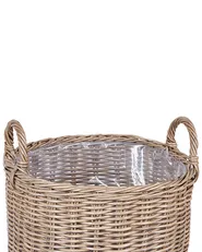 Set of 3 Wicker Planters PENDULA 33/37/45 cm PE Rattan Natural_897145