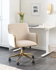 Skrivbordsstol ALTONA Sammet Off-White_998553