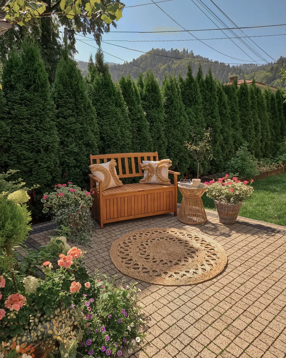 Garden Bench SOVANA 120 cm with Storage Acacia Wood Brown_828690