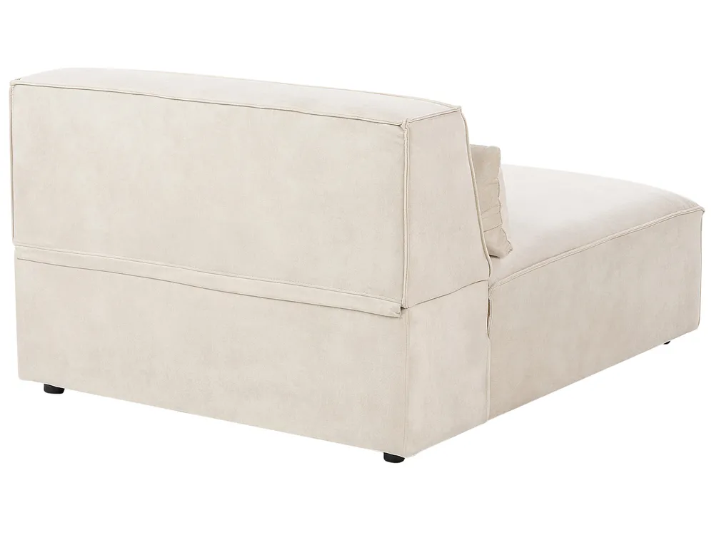 Modular Sofa 3 Seater HELLNAR with Ottoman Velvet Light Beige_911017