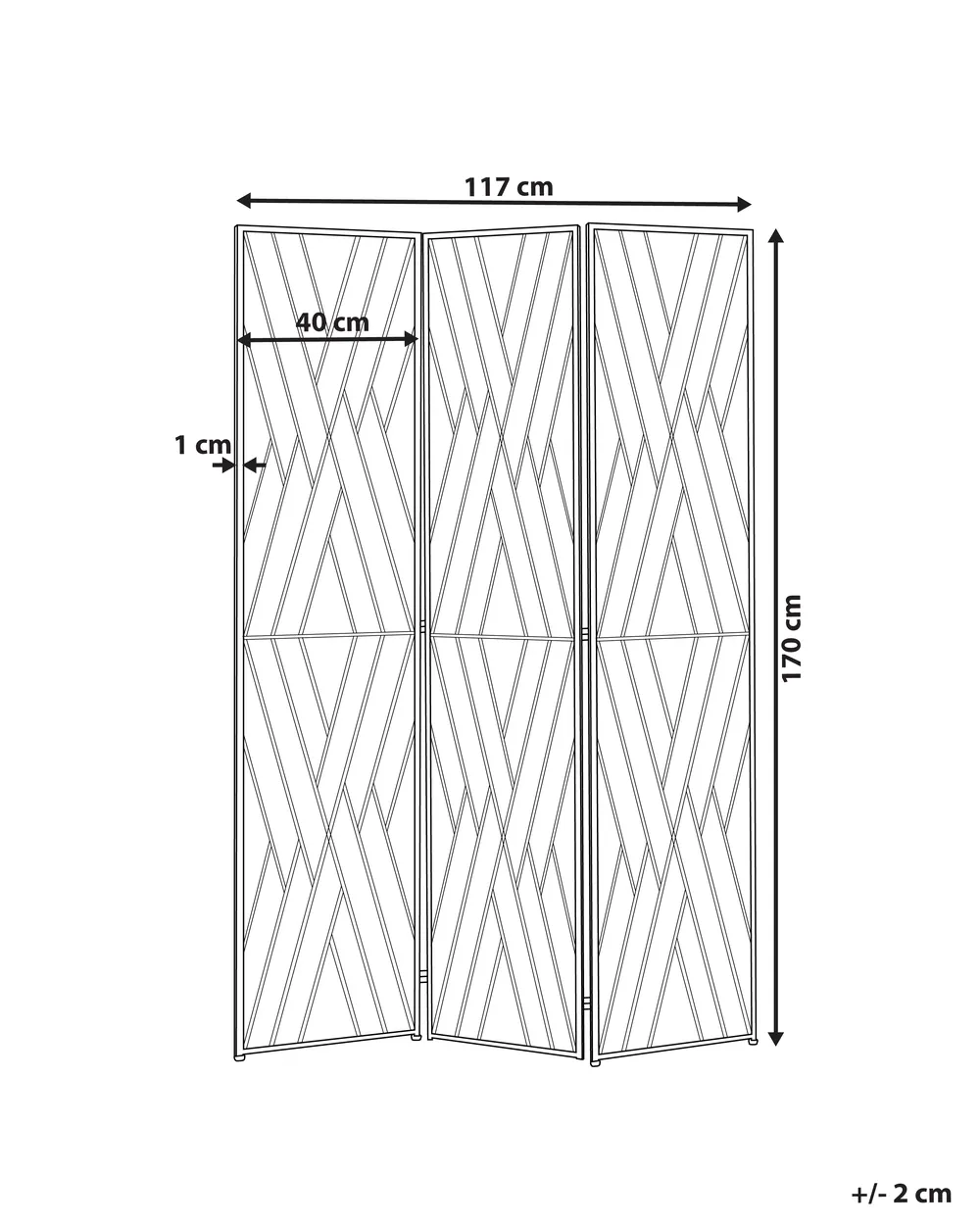 3 Panel Room Divider ASOLO 117 cm 170 cm Gold_936166