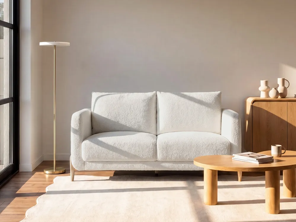Sofa 2 Seater GIMO Boucle White
