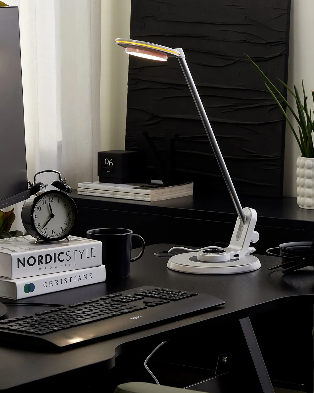 LED Desk Lamp CORVUS with Dimmer Metal White/ Silver_1080375