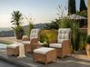 Garden Lounge Set with Table and Ottoman 2 Seater PONZA PE Rattan Brown