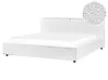 Bed Boucle LINARDS 160 x 200 cm (EU King Size) White