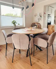 Extending Dining Table CARLEA Light Brown 120/160 cm 120 cm_1017970