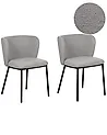 Set of 2 Dining Chairs MINA Boucle Grey