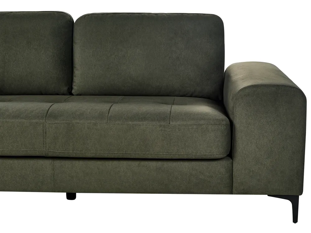 Corner Sofa 4 Seater KIRUNA Velvet Dark Green Right Hand_958057