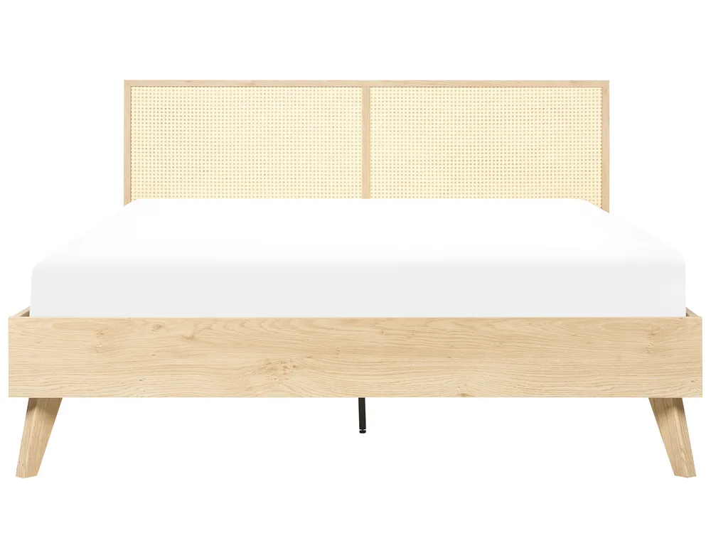 Bed Rattan MONPAZIER 160 x 200 cm (EU King Size) Light Brown_863385