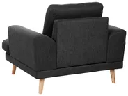 Living Room Set 4 Seater KILDAL Fabric Black_1058735
