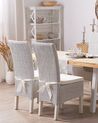 Set of 2 Dining Chairs ANDES Rattan White