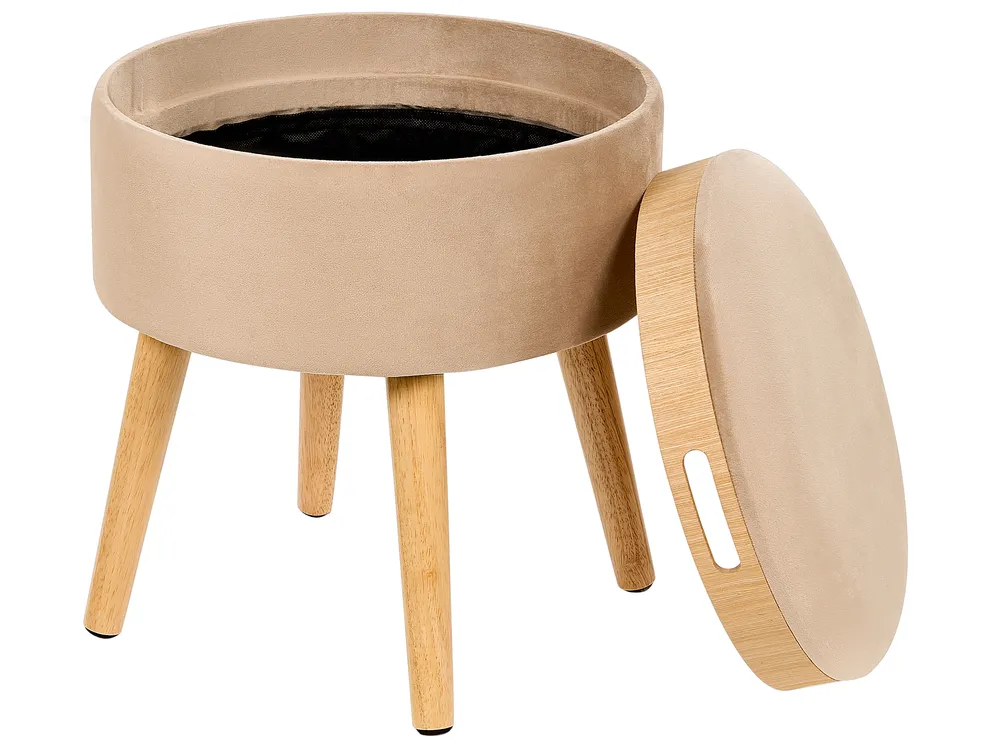 Storage Stool NEELY Velvet Beige_876731