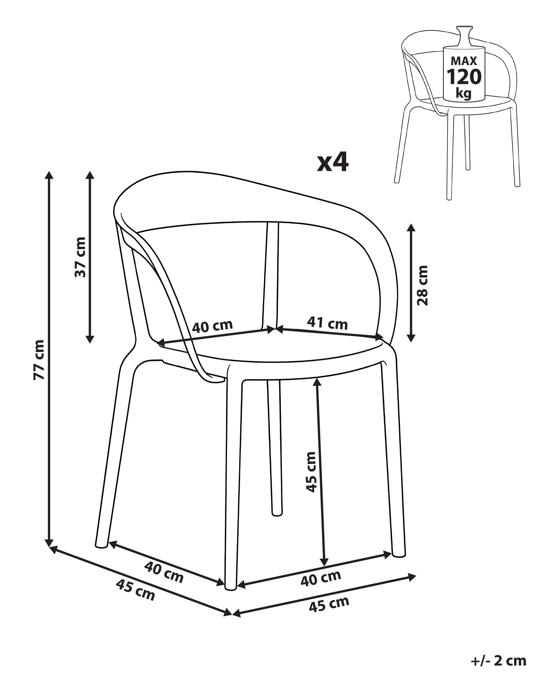 Set of 4 Garden Chairs MALEVIZI Stacking Green_1043525